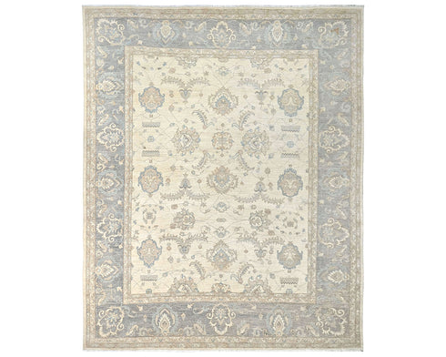 12x14 Zeigler Beige Afghan Hand Knotted Wool Area Rug